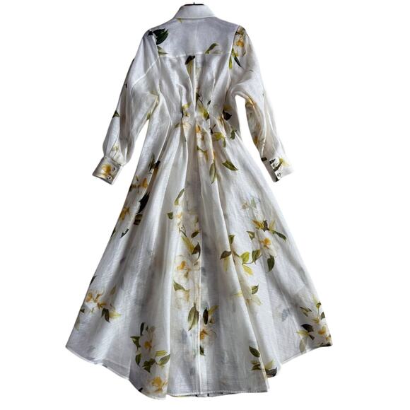 Zimmermann Ivory Magnolia Harmony Draped Shirt Dress - Picture 3 of 8